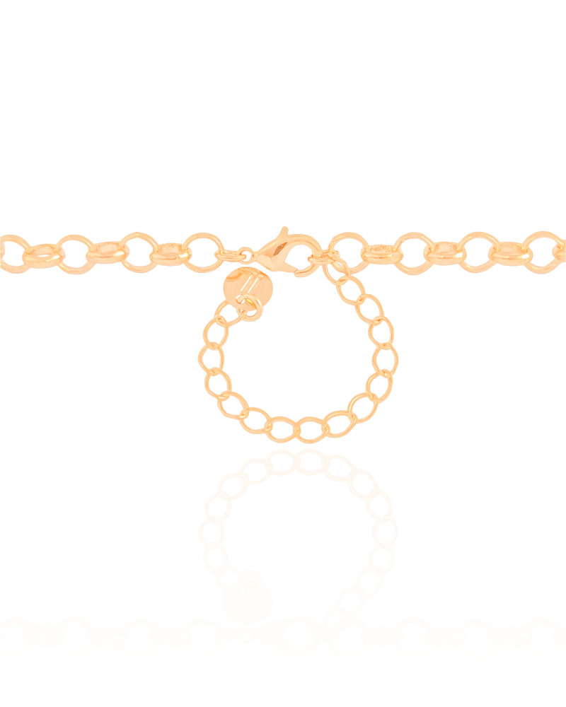 Gargantilha Elos Portugueses Pontos de Luz Cristal Banhado a Ouro 18K - 45 cm