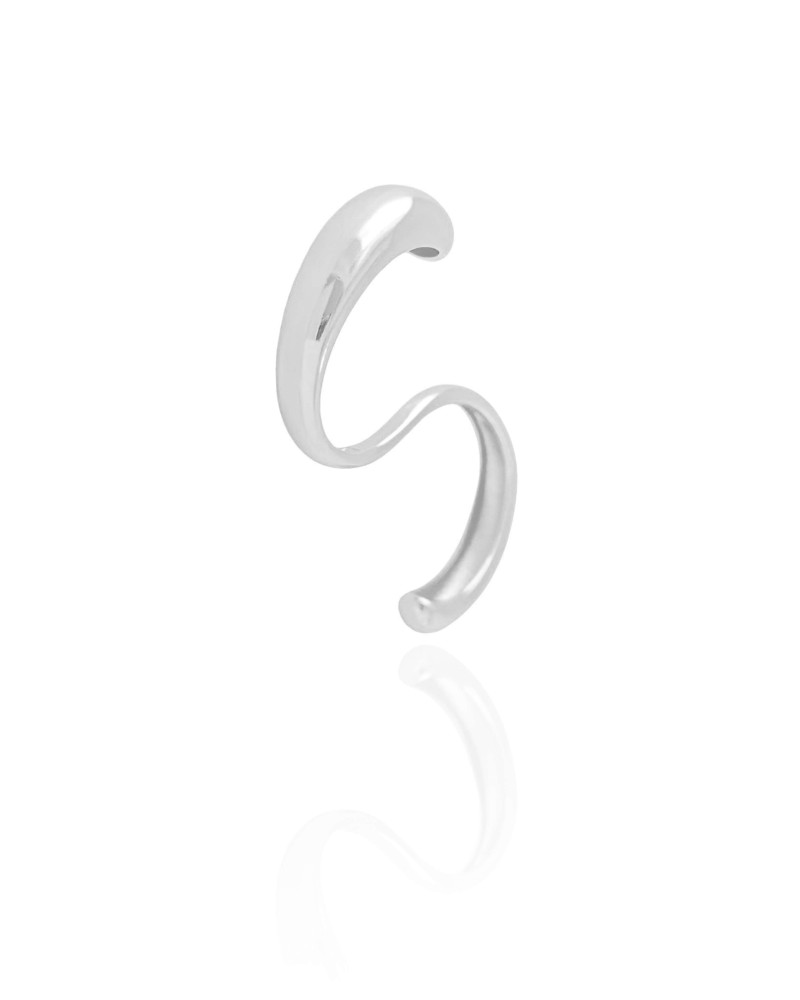 Anel Ajustável Dois Dedos Liso Tamanho Único Ródio Branco