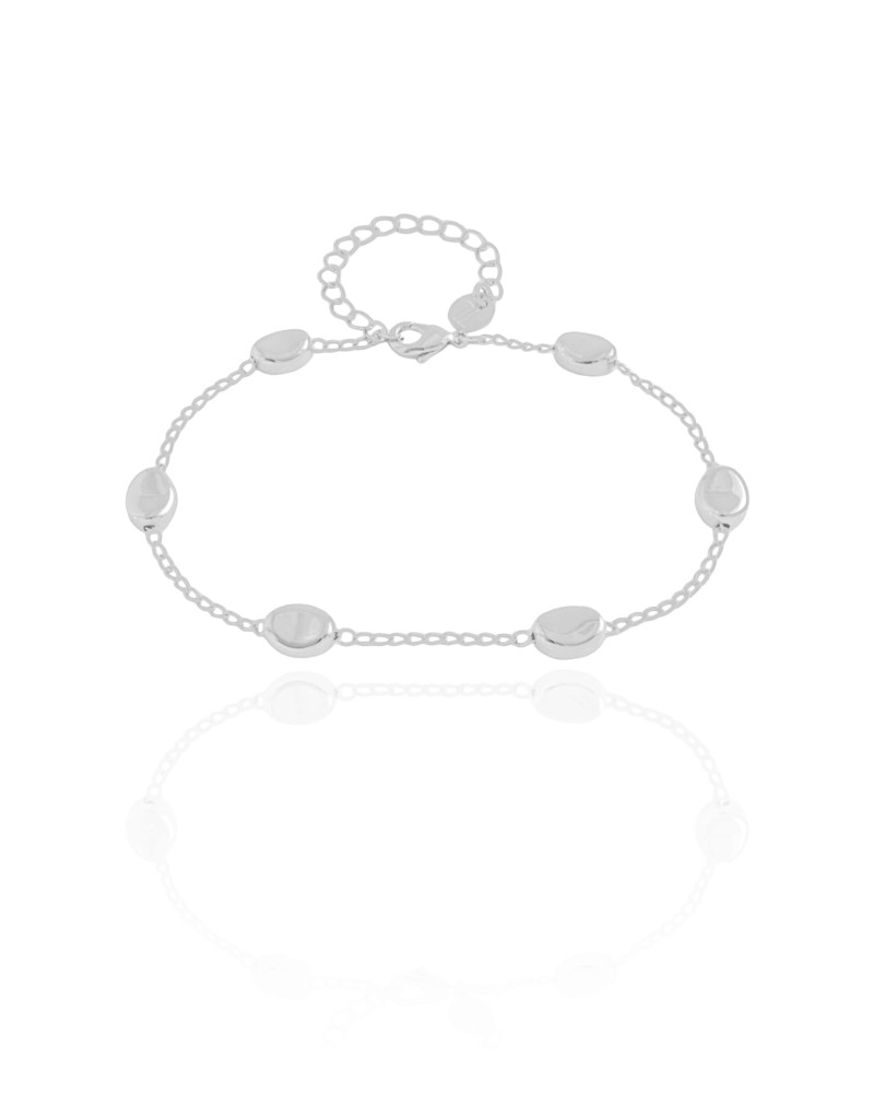 Pulseira Elos Ovais Lisos Ródio Branco