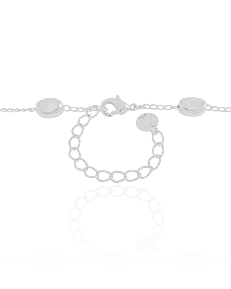 Gargantilha Elos Ovais Lisos Ródio Branco - 40 cm