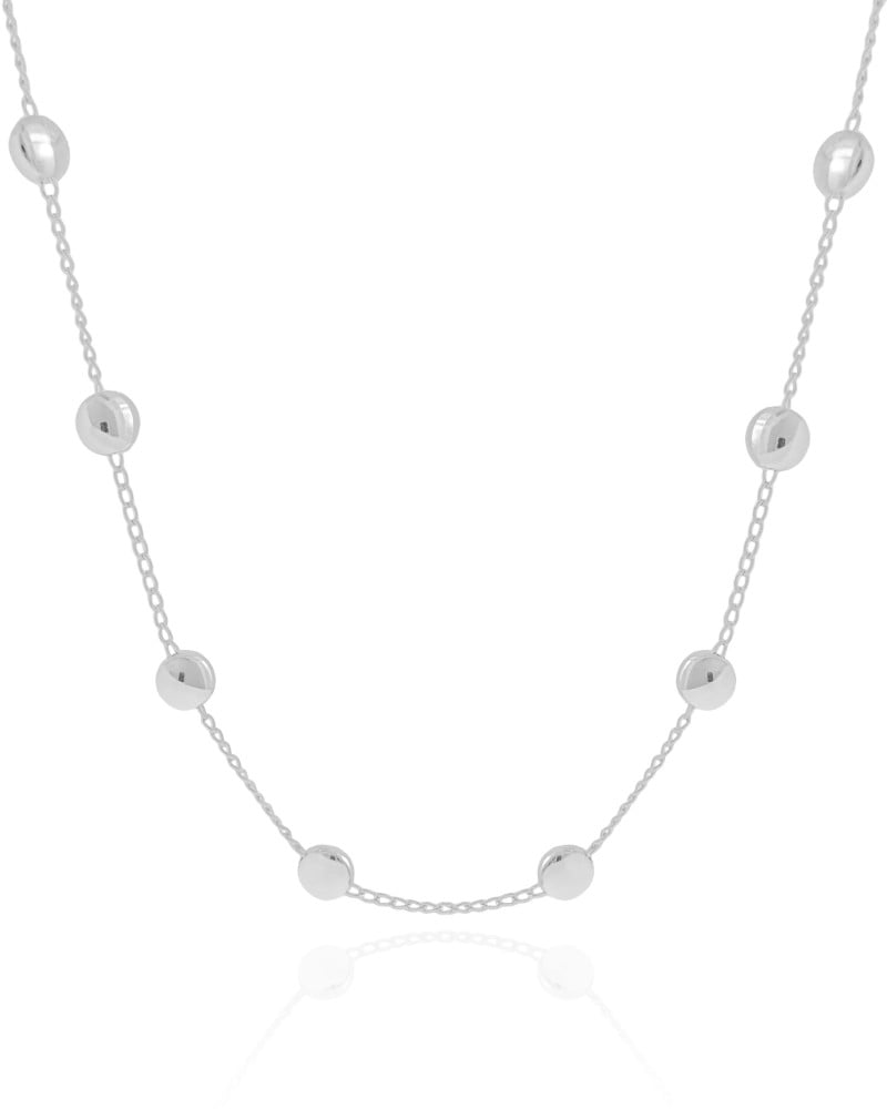 Choker Elos Bolas Achatadas Ródio Branco