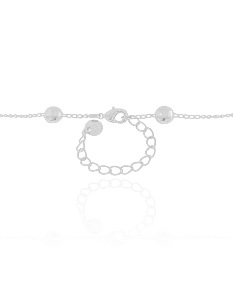 Choker Elos Bolas Achatadas Ródio Branco