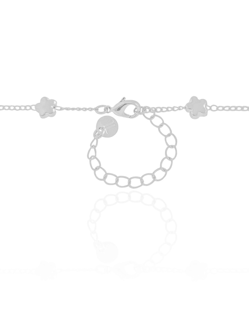 Choker Elos Estrelas Lisas Ródio Branco