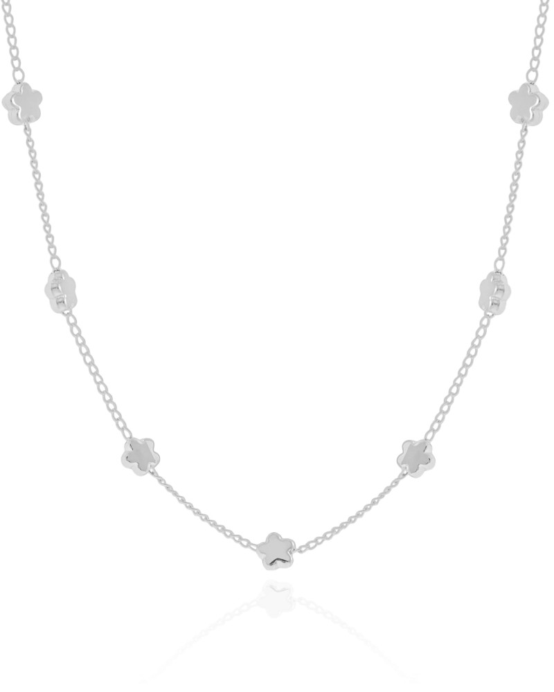 Choker Elos Estrelas Lisas Ródio Branco