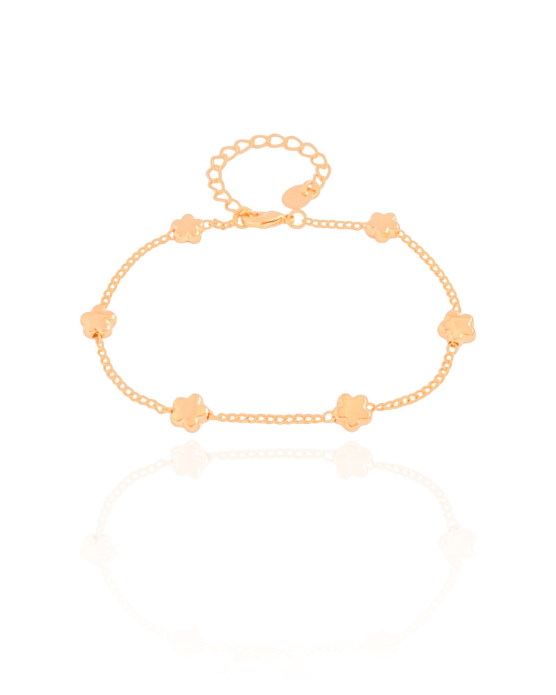 Pulseira Elos Estrelas Lisas Banhado a Ouro 18K