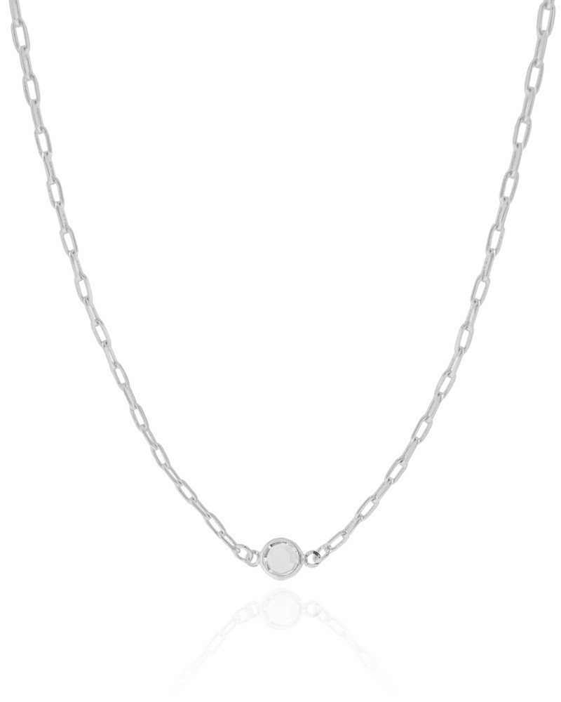 Choker Elos Ponto de Luz Cristal 6 mm Ródio Branco