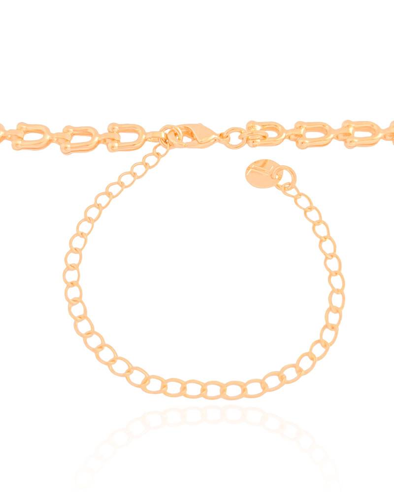 Choker Elos em U 5 mm Banhado a Ouro 18K