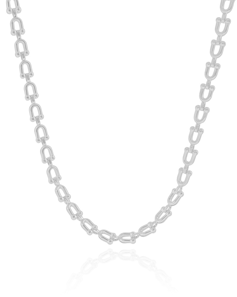 Choker Elos em U 5 mm Ródio Branco