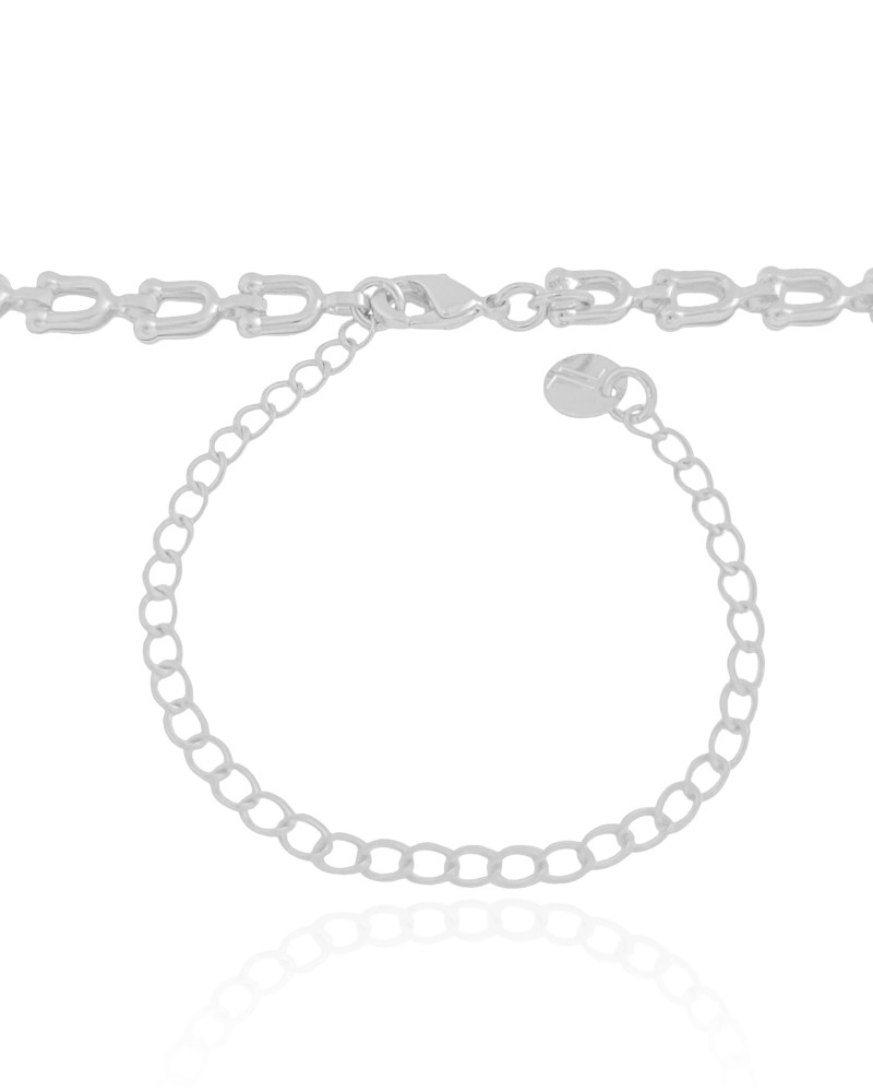 Choker Elos em U 5 mm Ródio Branco