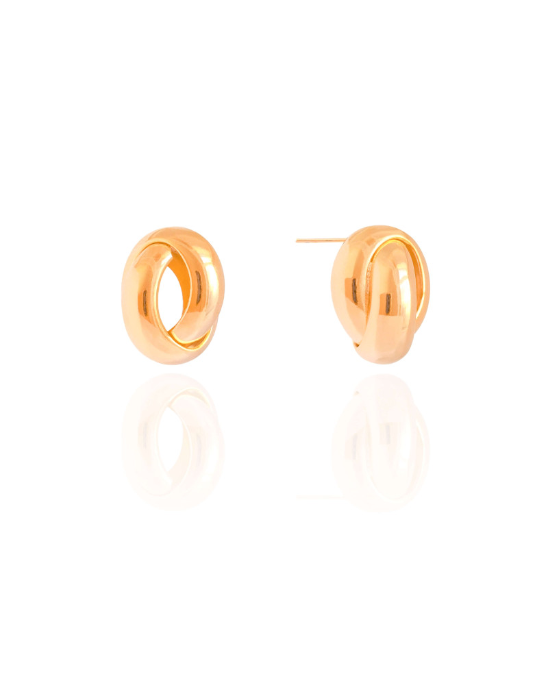 Brinco Nó Liso 1.9 cm Banhado a Ouro 18K