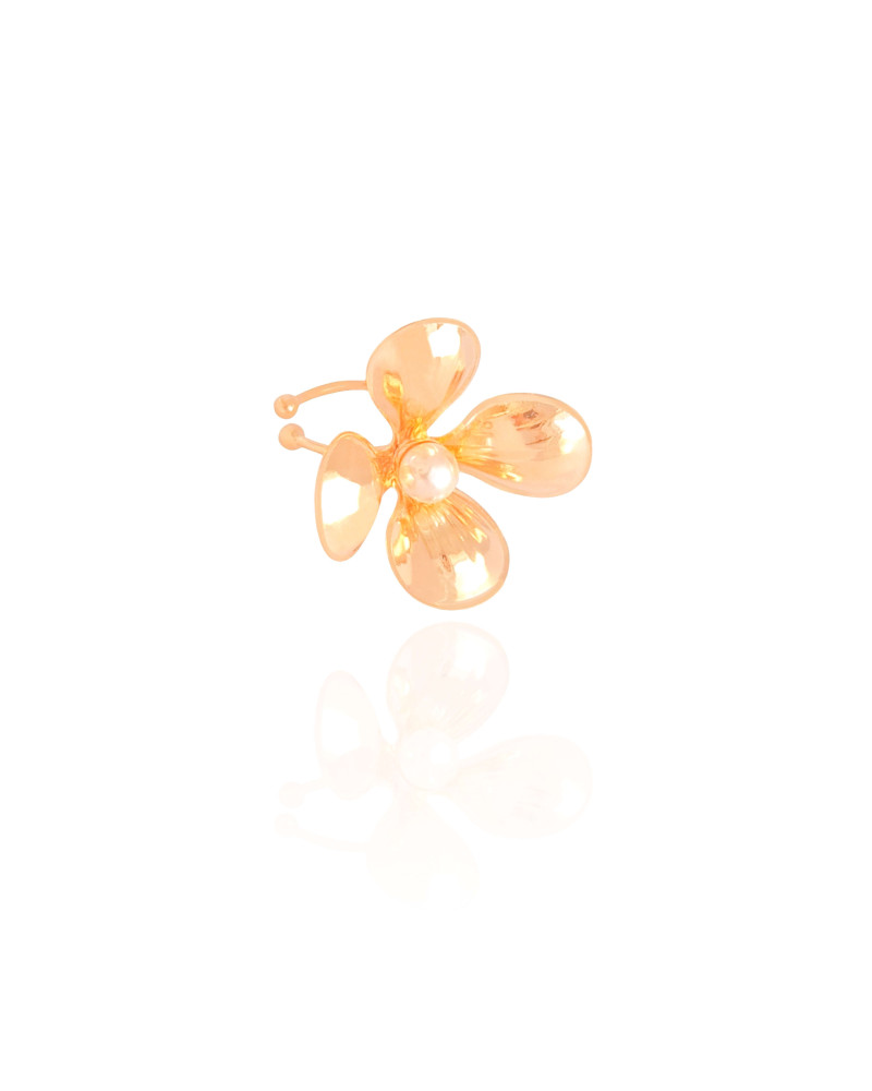 Piercing Flor Pérola Banhado a Ouro 18K