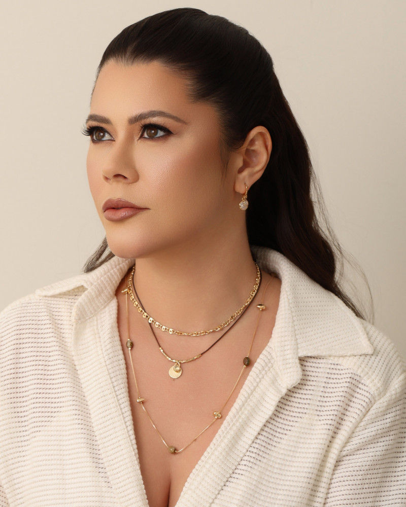 Choker Piastrine 5 mm Banhado a Ouro 18K