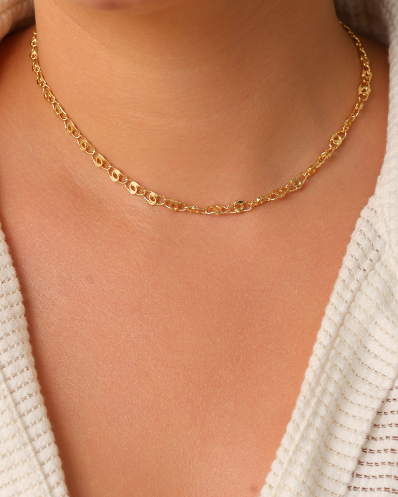 Choker Piastrine 5 mm Banhado a Ouro 18K