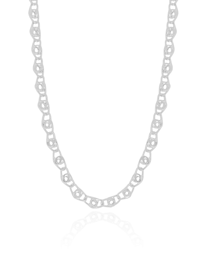 Choker Piastrine 5 mm Ródio Branco