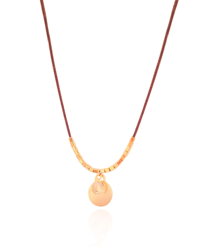 Choker Fio Coreano Redondo Liso Ponto de Luz Cristal Banhado a Ouro 18K