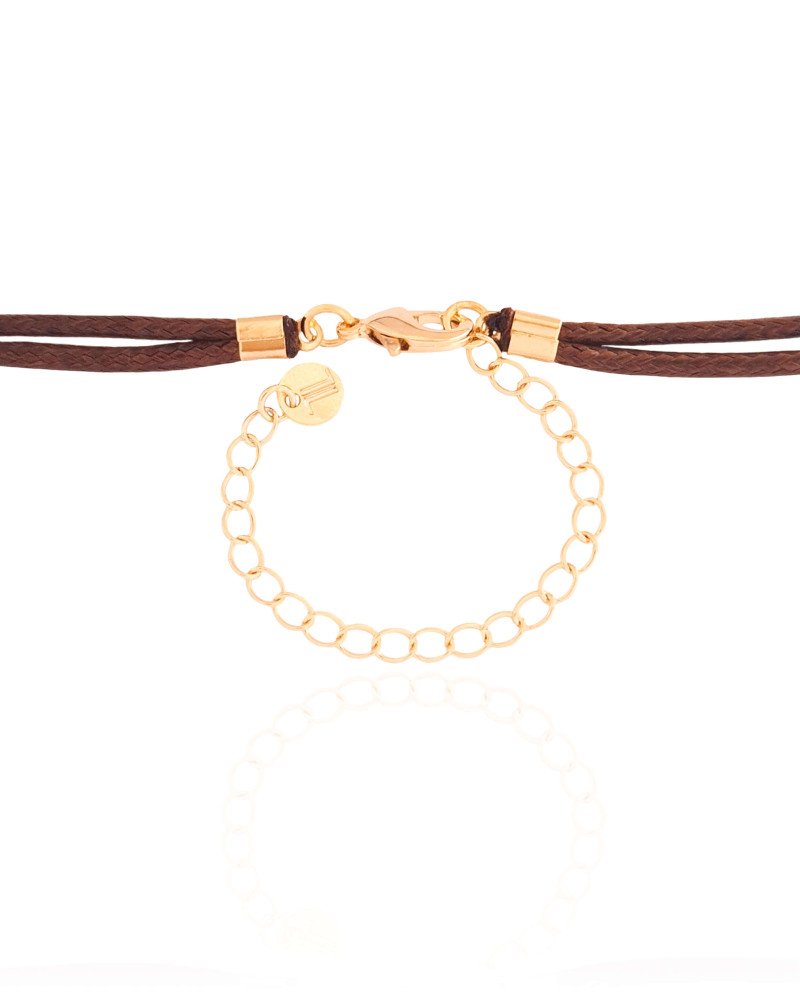 Gargantilha Dupla Fio Coreano Gravata Pingente Barroco Banhado a Ouro 18K - 31 cm