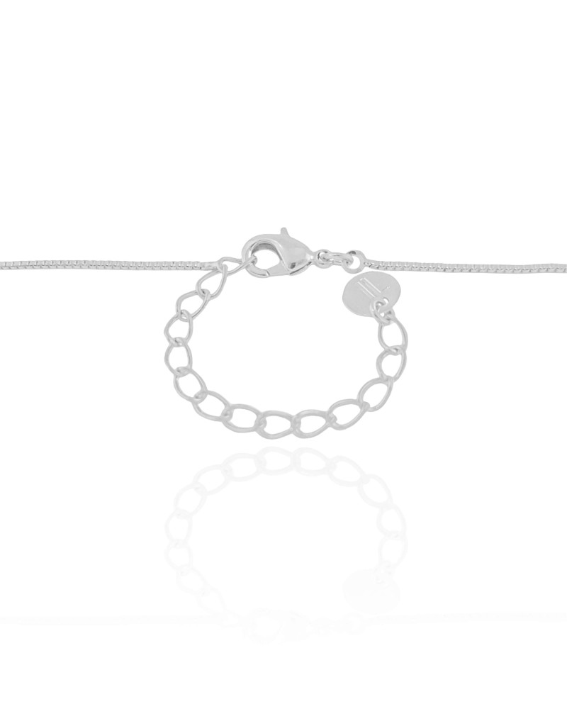 Gargantilha Veneziana Laço Liso Ródio Branco - 45 cm