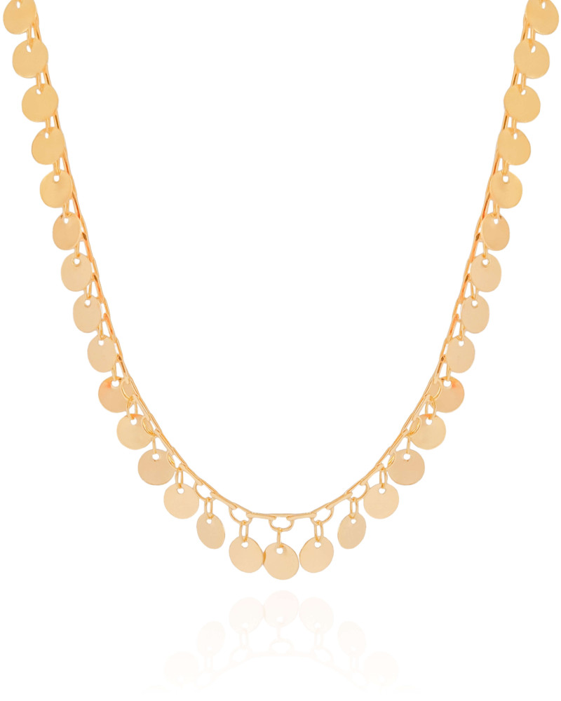 Choker Plaquinhas Lisas 6 mm Banhado a Ouro 18K