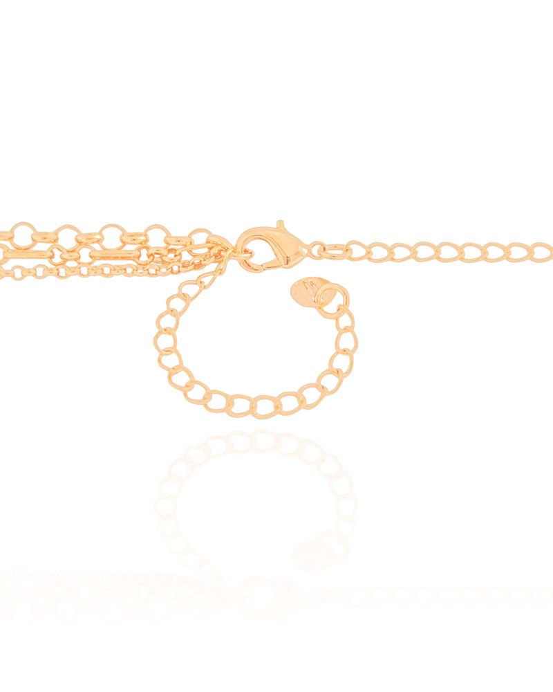 Gargantilha Tripla Elos Portugueses e Ovais Banhado a Ouro 18K