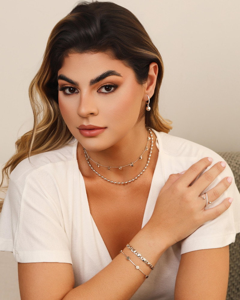 Anel X Bola Lisa Cravejado Cristal Tamanho 19 Ródio Branco