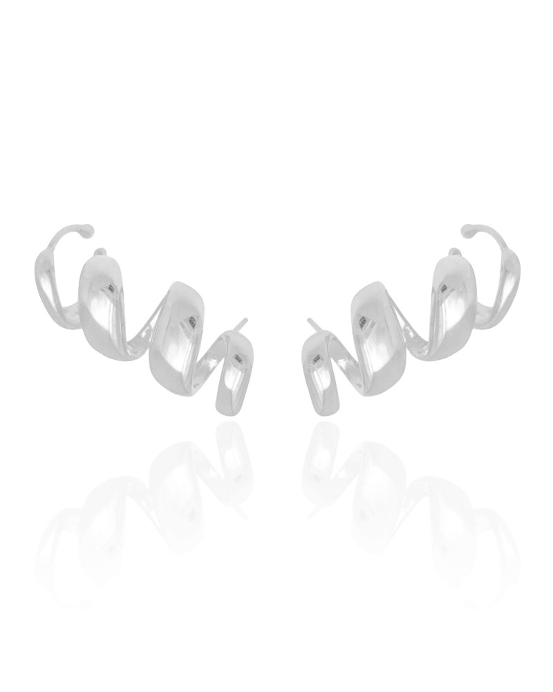 Ear Cuff Mola Lisa 3.0 cm Ródio Branco