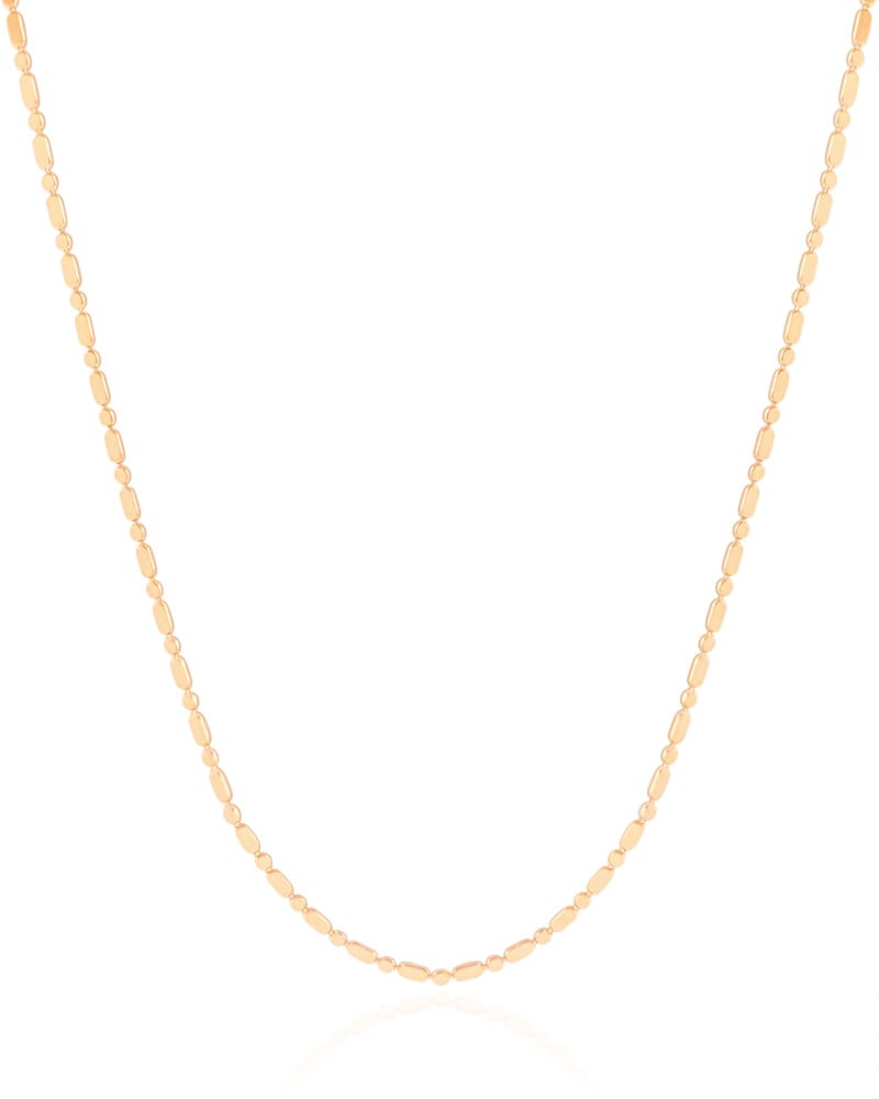 Gargantilha Plaquinhas Ovais Achatadas Banhado a Ouro 18K - 40 cm