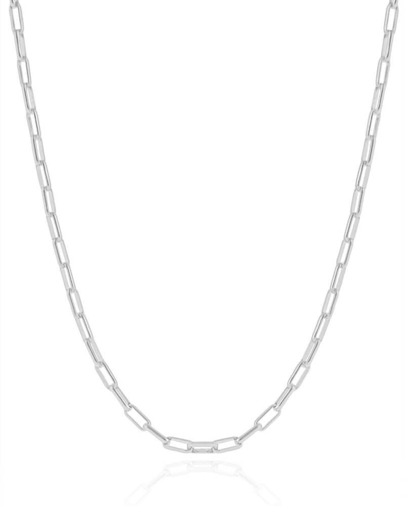 Gargantilha Elos Lisos 3 mm Ródio Branco - 45 cm