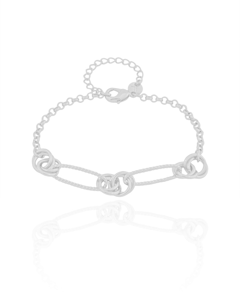 Pulseira Elos Entrelaçados Ródio Branco