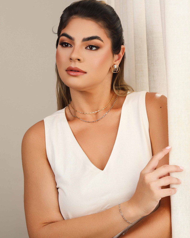 Choker Elos Grampo Banhado a Ouro 18K