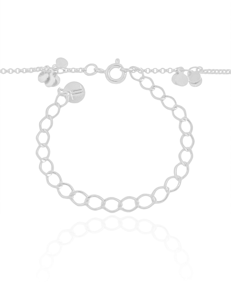 Choker Elos Plaquinhas Lisas 3 mm Ródio Branco
