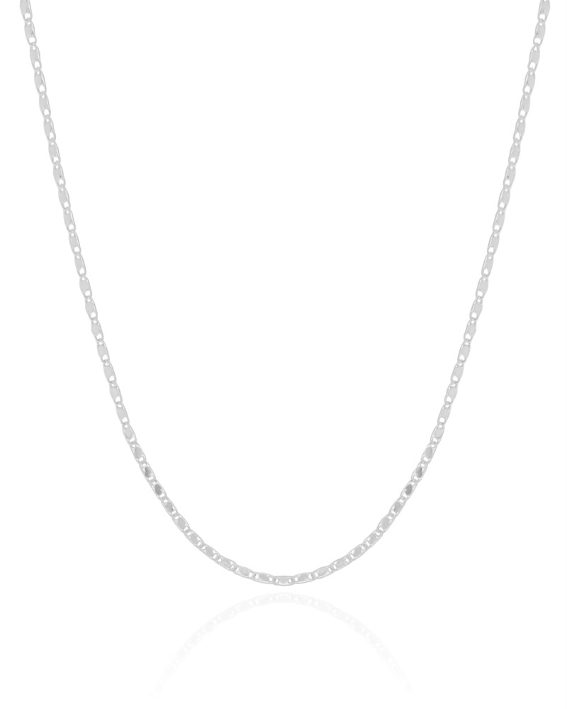 Choker Piastrine 1 mm Ródio Branco