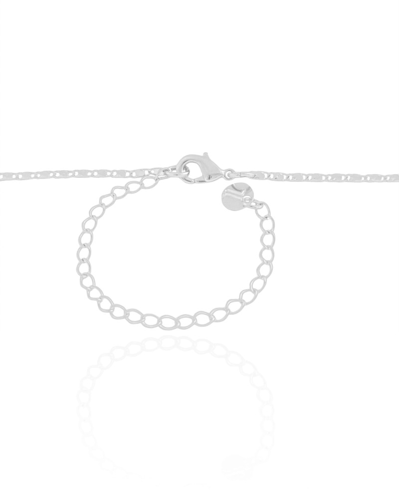 Choker Piastrine 1 mm Ródio Branco