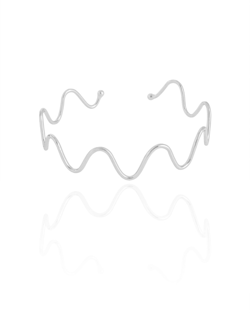 Bracelete Ondas 1.2 cm Ródio Branco