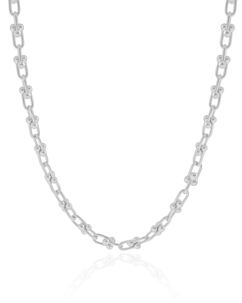 Choker Elos em U 5 mm Ródio Branco