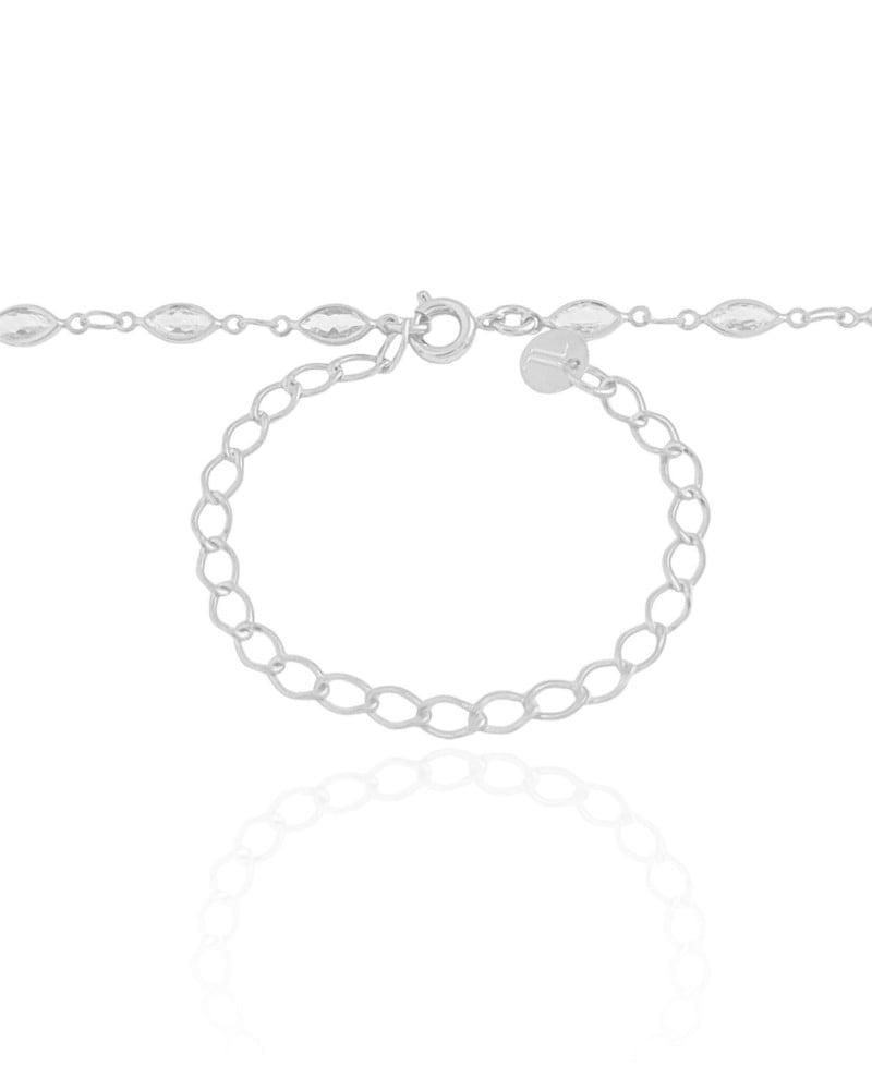Choker Navetes Cristal Ródio Branco