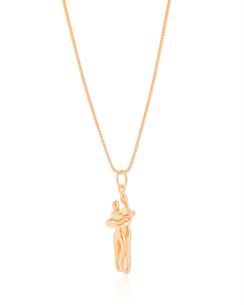 Gargantilha Veneziana Abraço Banhado a Ouro 18K - 45 cm