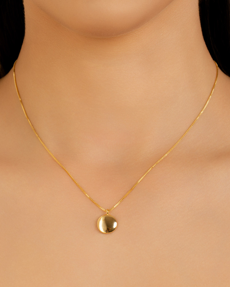 Gargantilha Veneziana Redondo Liso Banhado a Ouro 18K - 45 cm