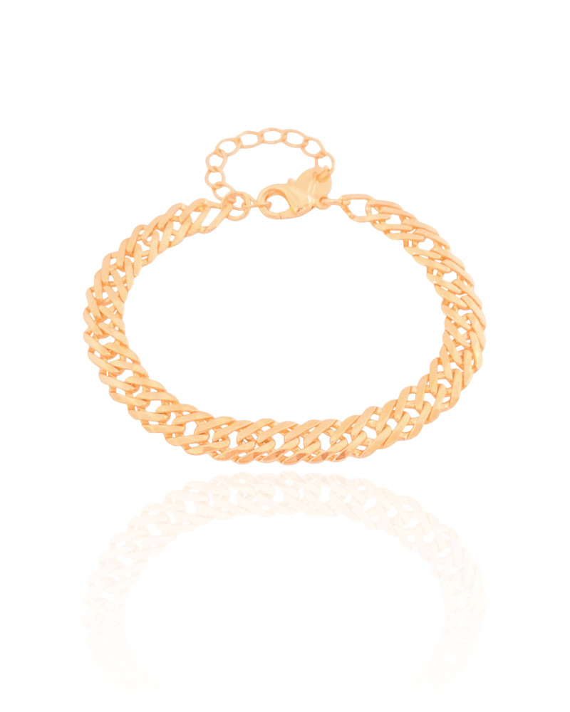 Pulseira Grumet Dupla Banhado a Ouro 18K