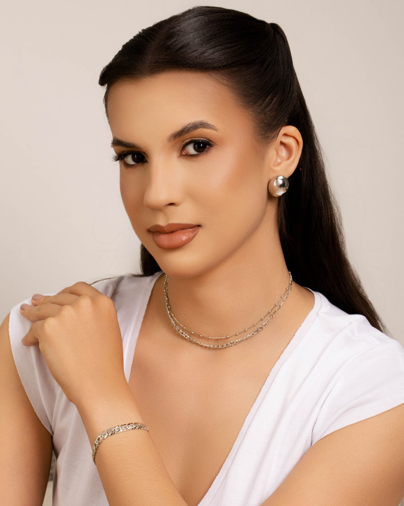 Pulseira Grumet Dupla Ródio Branco