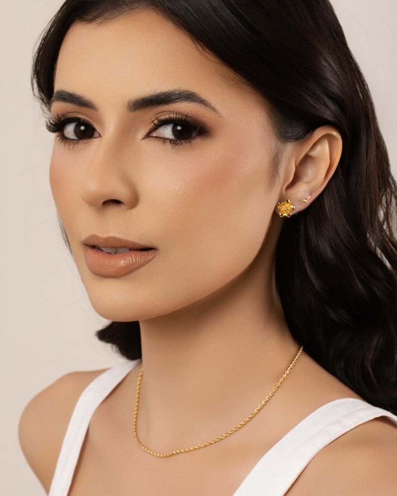 Brinco Flor 1.2 cm Banhado a Ouro 18K