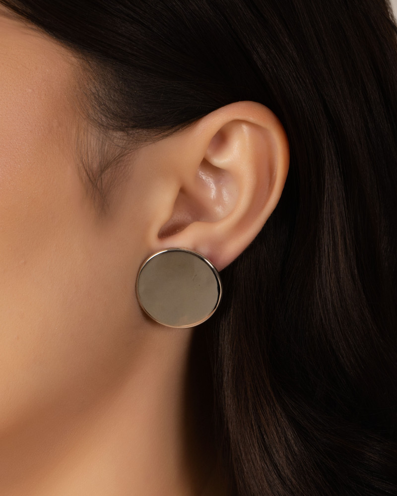 Brinco Redondo Liso 2.5 cm Ródio Branco