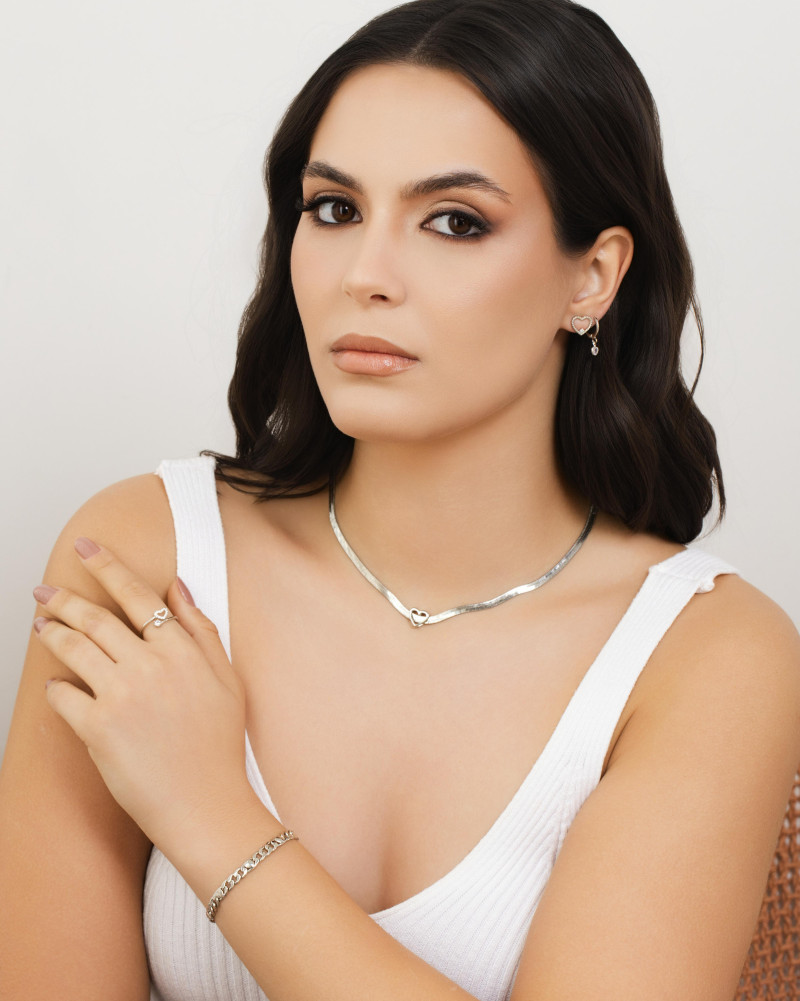 Brinco Coração Ponto de Luz Cristal 1.0 cm Ródio Branco