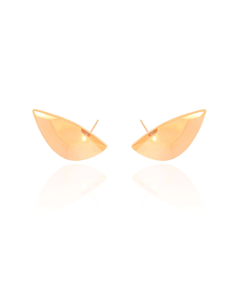 Ear Cuff Folha Lisa 2.4 cm Banhado a Ouro 18K