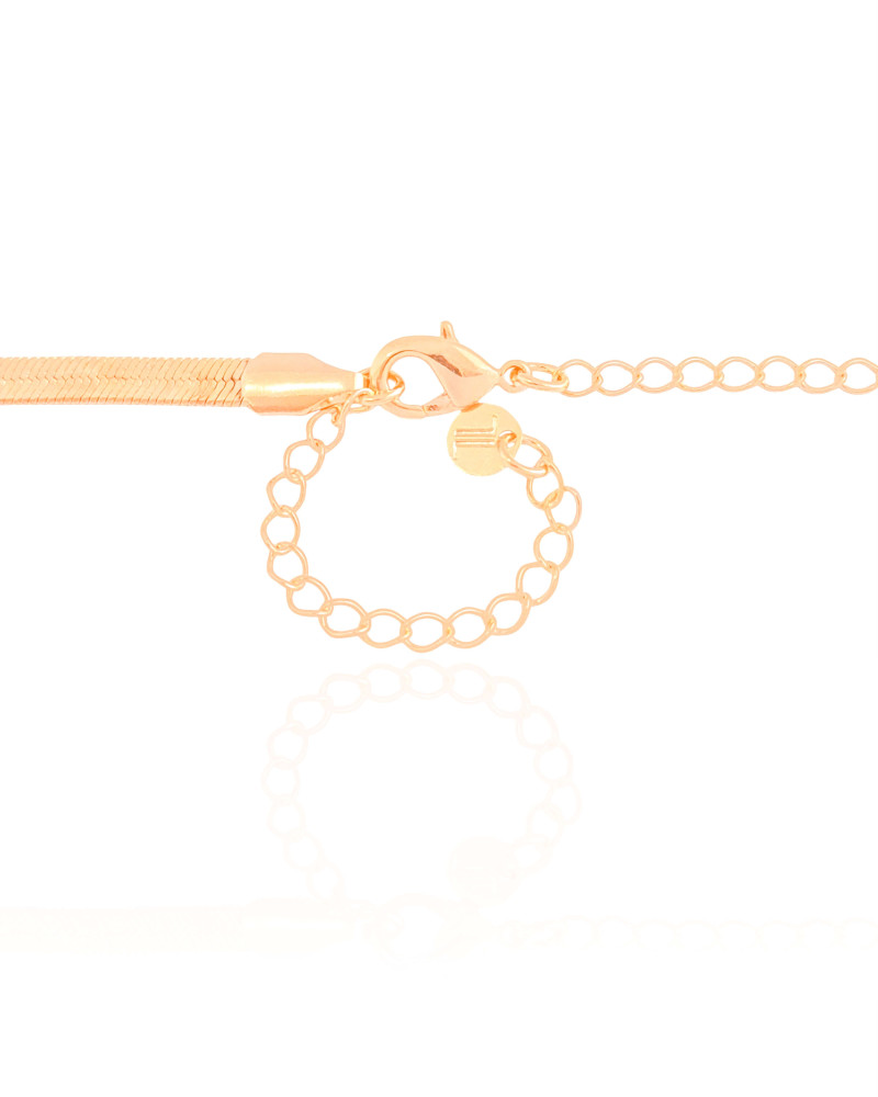 Choker Malha Fita Coração Banhado a Ouro 18K