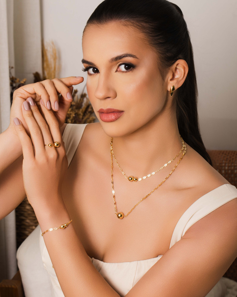 Anel Bolas Lisas Tamanho 22 Banhado a Ouro 18K