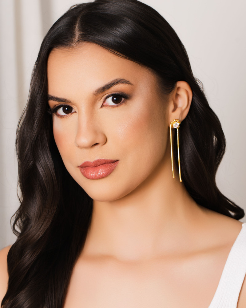 Brinco Rabo de Rato Franja Ponto de Luz 7.2 cm Banhado a Ouro 18K