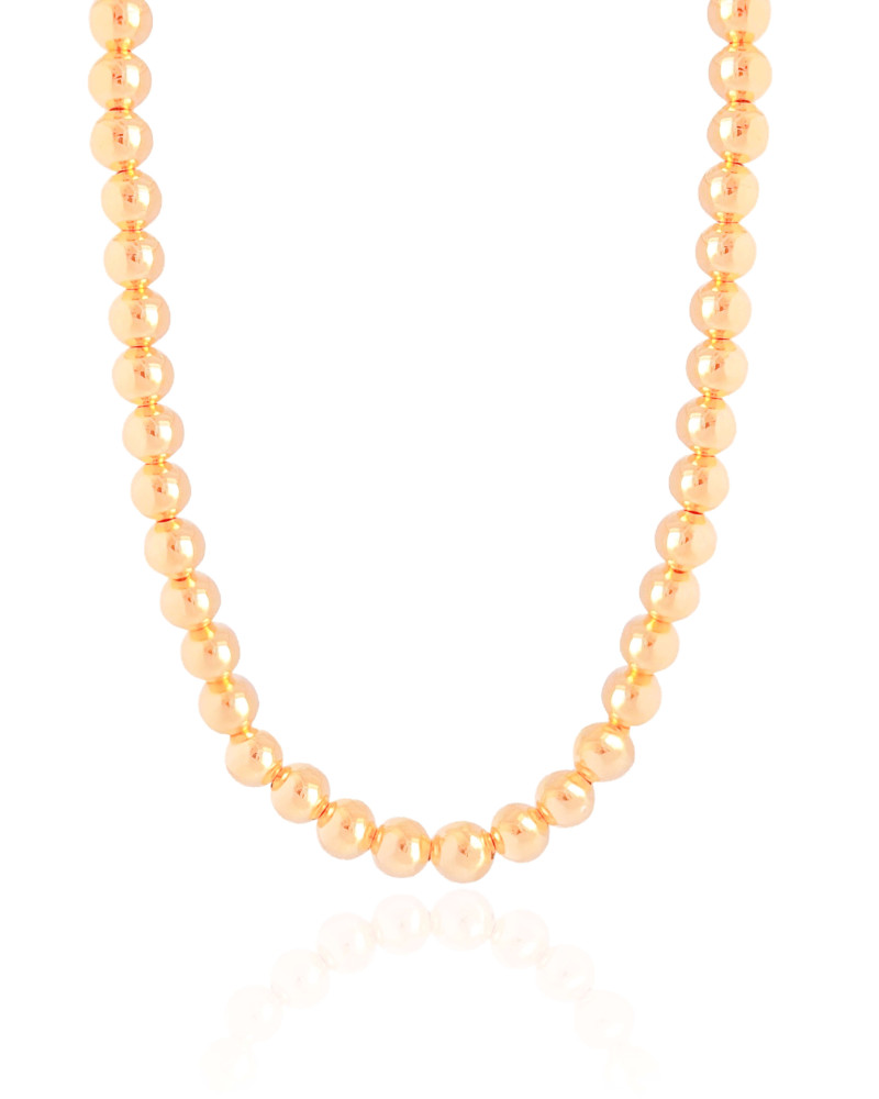 Choker Bolas Lisas 6 mm Banhado a Ouro 18K