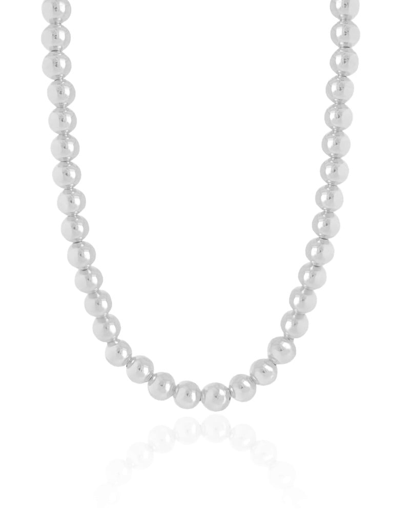 Choker Bolas Lisas 6 mm Ródio Branco