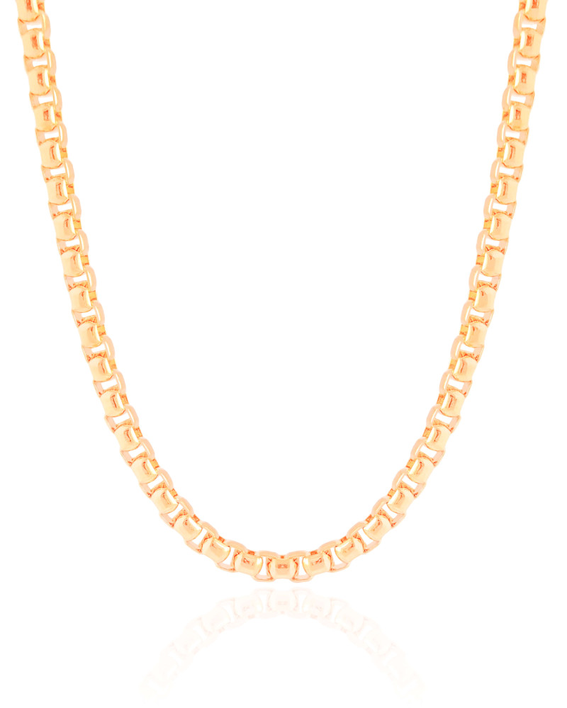 Choker Elos Quadrados 5 mm Banhado a Ouro 18K