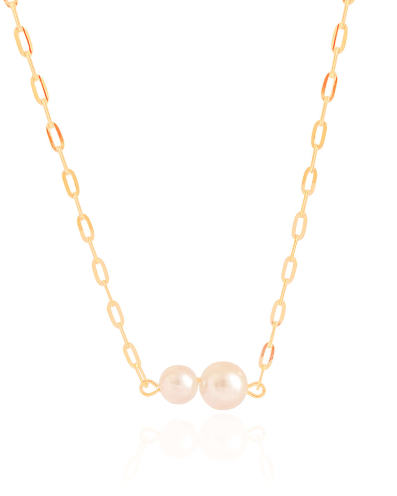 Choker Elos Pérolas Banhado a Ouro 18K